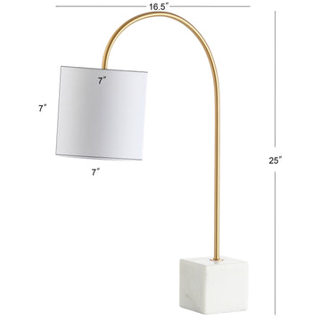 Fisher 25" Marble/Brass LED Table Lamp - JONATHAN Y